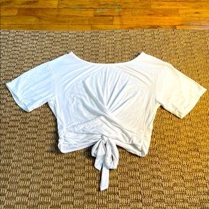 Victoria’s Secret Twist-tie Crop Tee - White